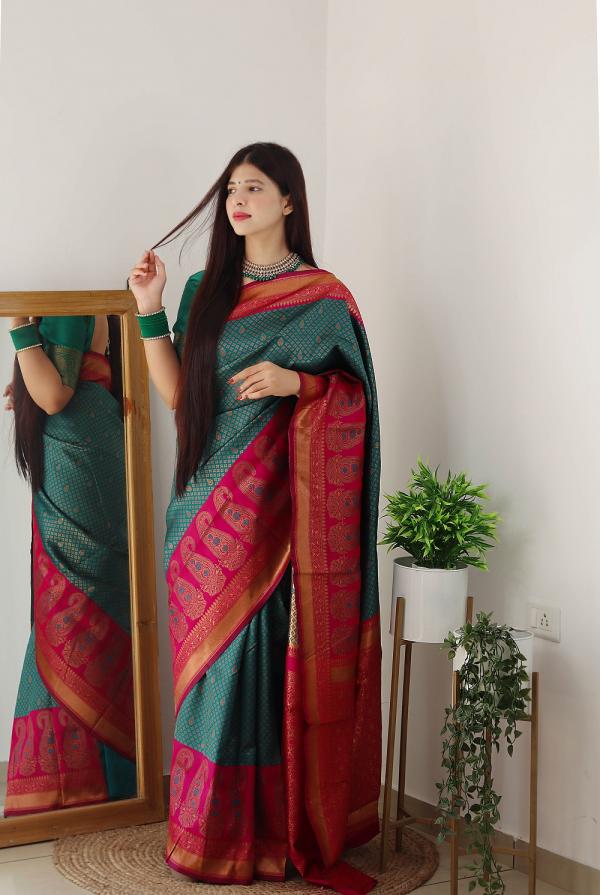 Raah Copper Zari Designer Fancy Silk Saree Collection